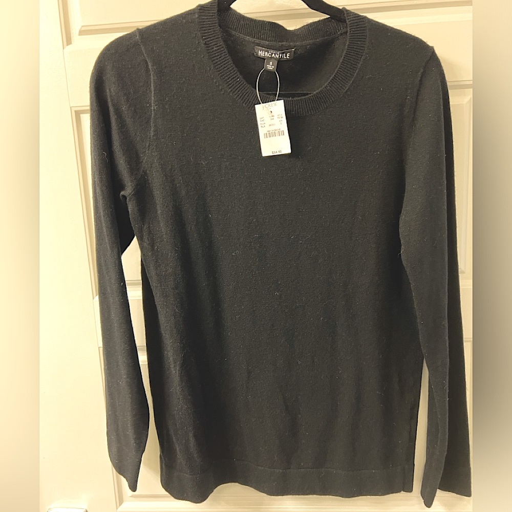 NWT JCrew Mercantile - Black Crewneck Sweater - Size S